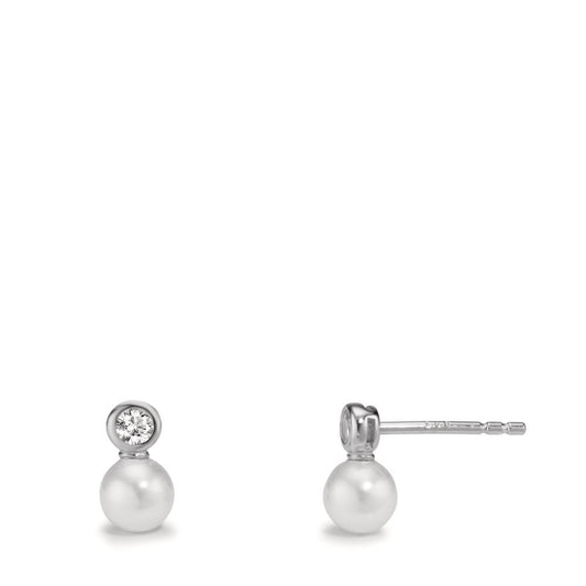 Ohrstecker Silber Zirkonia 2 Steine rhodiniert shining Pearls