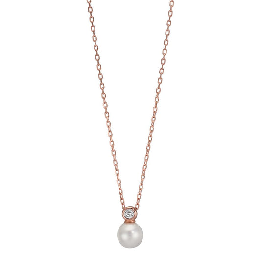 Collier Silber Zirkonia rosé vergoldet shining Pearls verstellbar